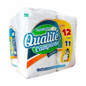 PAPEL HIGIÊNICO FOLHA DUPLA 12 ROLOS C/30M | QUALITÉ