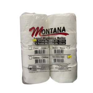 PAPEL HIGIENICO ROLÃO FOLHA SIMPLES PREMIUM BRANCO 300M | MONTANA