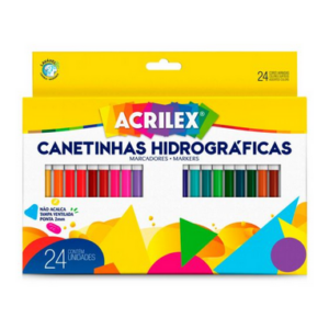 CANETINHAS HIDROGRAFICAS C/24 CORES | ACRILEX
